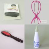 Kit wig care 2: Touca + Suporte + Escova +Spray para pentear